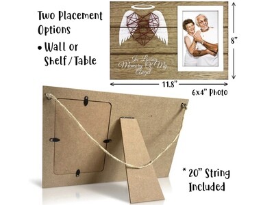 Memorial Angel Photo Frame w/ Woven Heart+