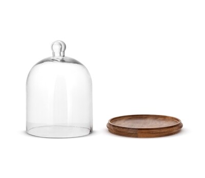 Glass Cloche with Base- Medium+