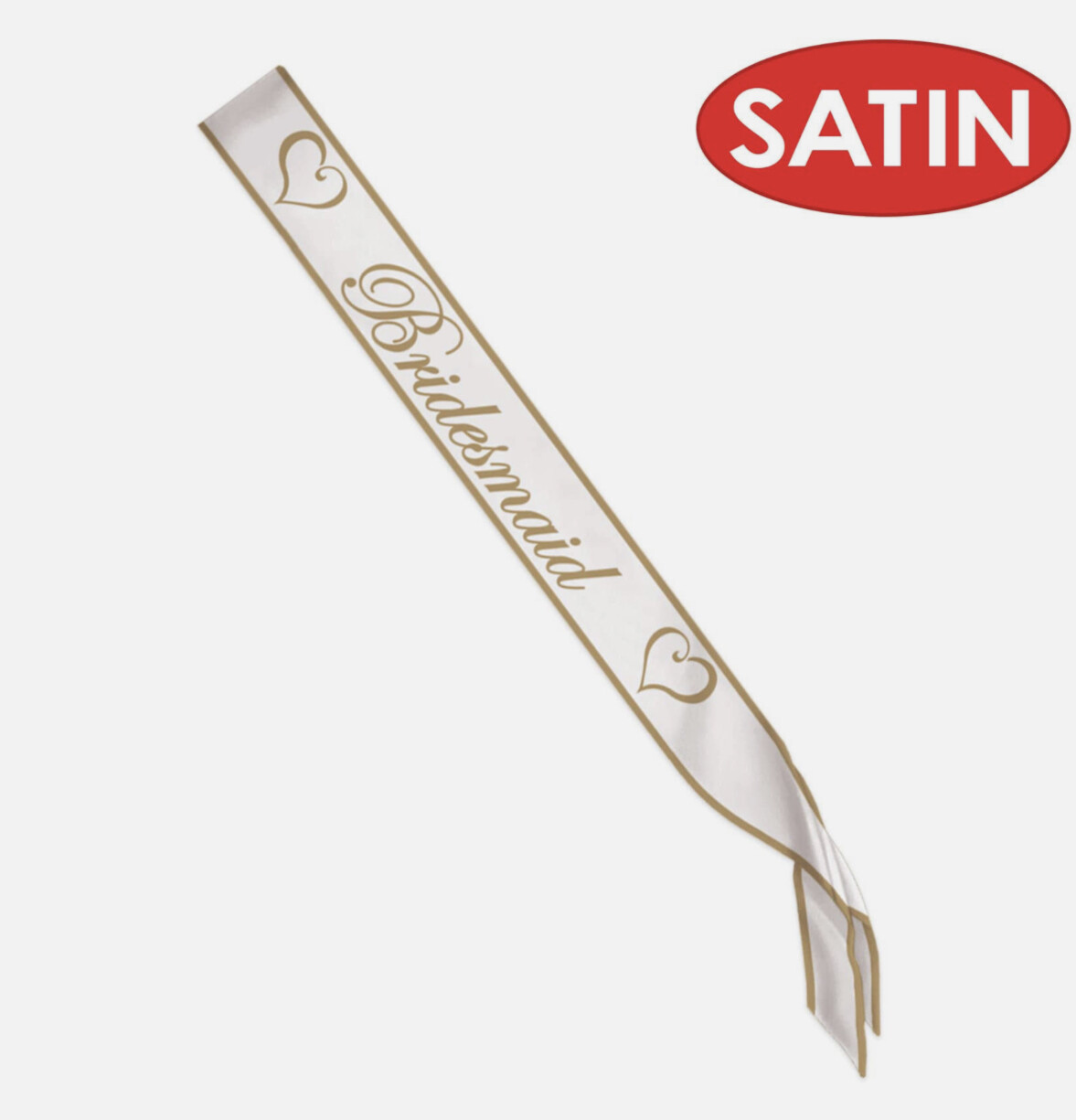 Bridesmaid Gold And White Sash+