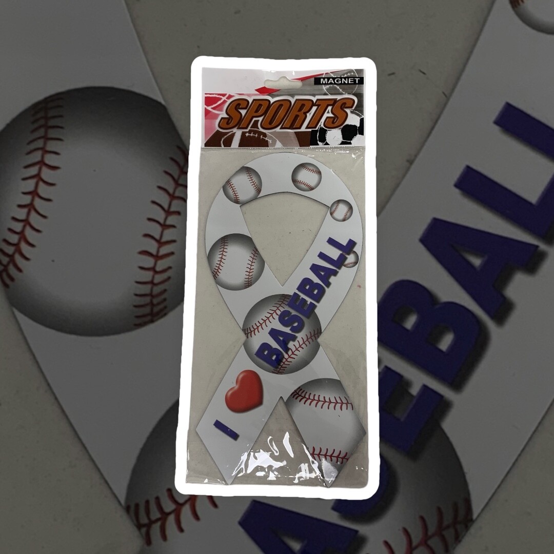 I Love Baseball Ribbon Mega Magnet+