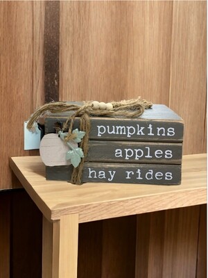 Pumpkins, Apples, Hay Rides Wood Block Stack+
