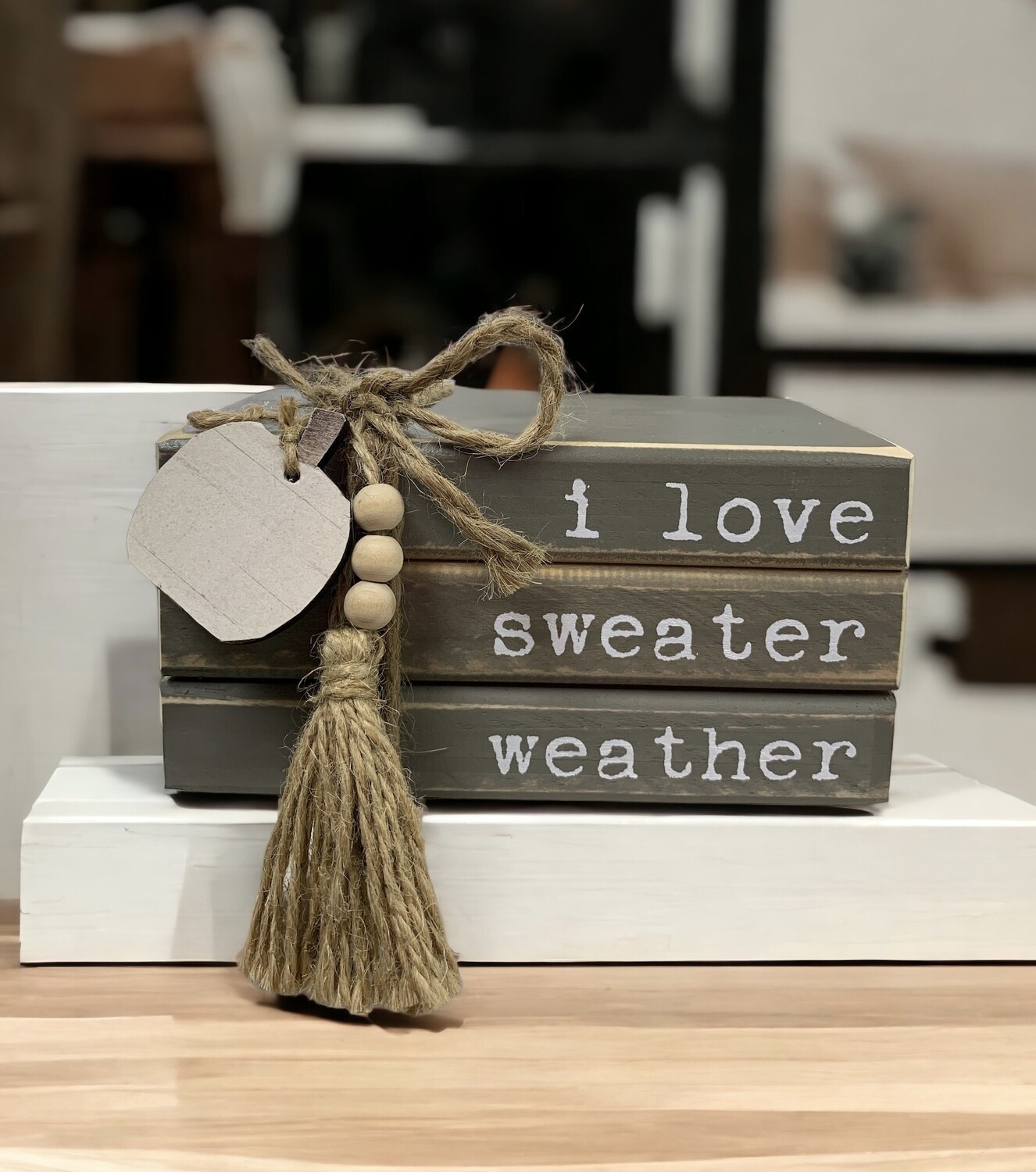 I Love Sweater Weather Wood Block Stack +