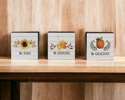 Fall Wooden Block Signs+
