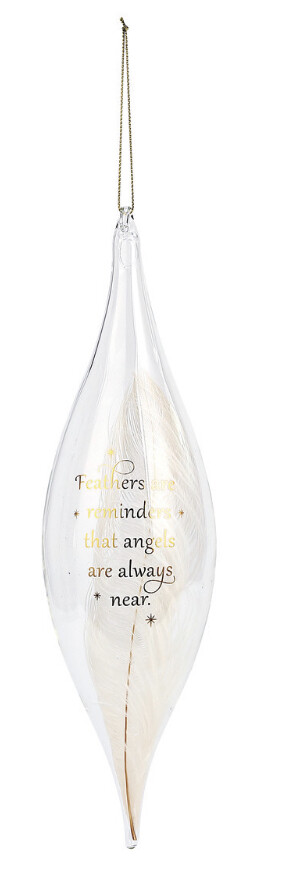 Feather Angel Glass Ornament-Reminder+