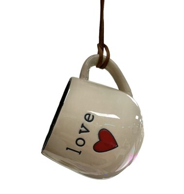 Mini Coffee Mug Ornament +, Style: Love