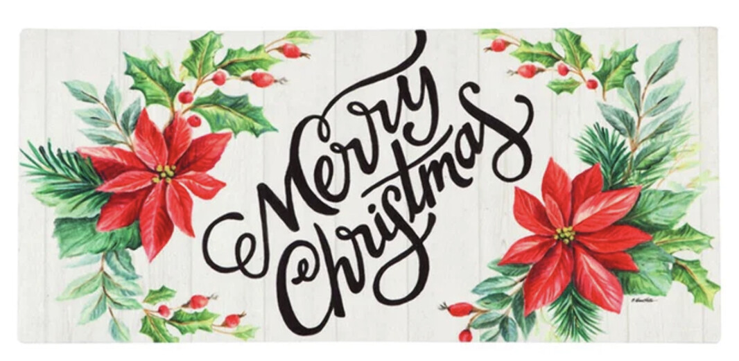 Merry Christmas Poinsettias Sassafras Switch Mat Insert+