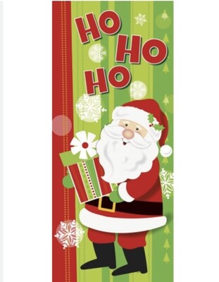 HO HO HO Happy Santa Door Cover AMZ+
