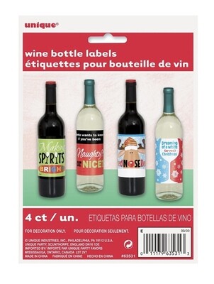 Christmas Wine Bottle Labels+
