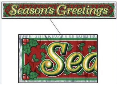 Season&#39;s Greetings Fringed Banner AMZ+