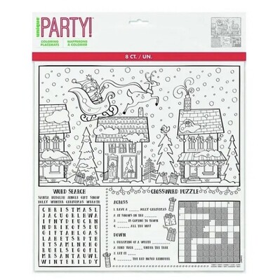 Santa Christmas Coloring Placemats 8ct+