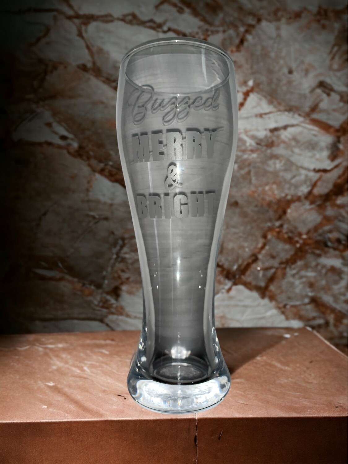 15oz Pilsner Glass with Gift Box, Buzzed and Bright+