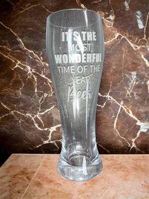 15oz Pilsner Glass with Gift Box, Merry and Beer+