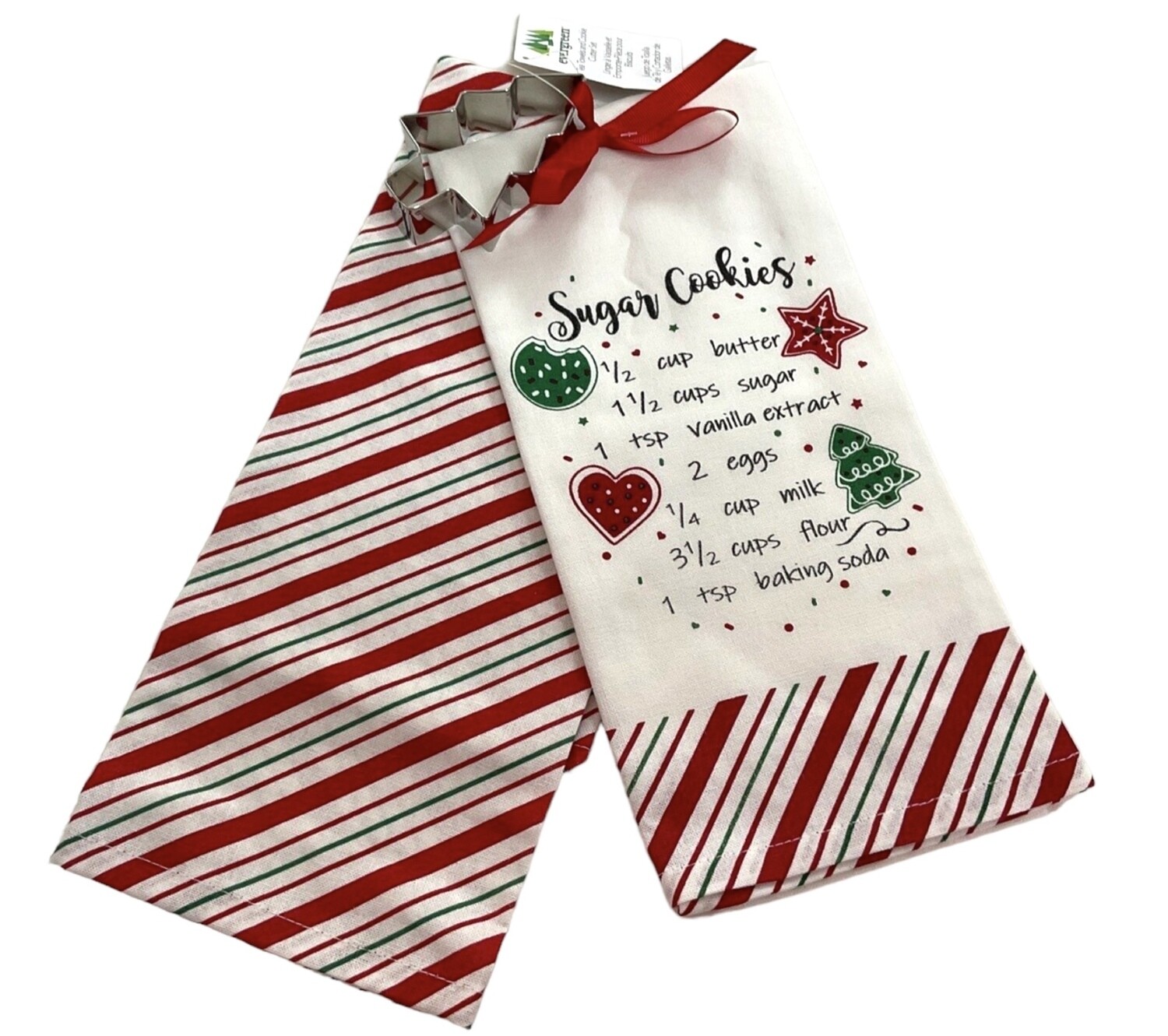 Tea Towel and Cookie Cutter Set(Christmas Tree)+