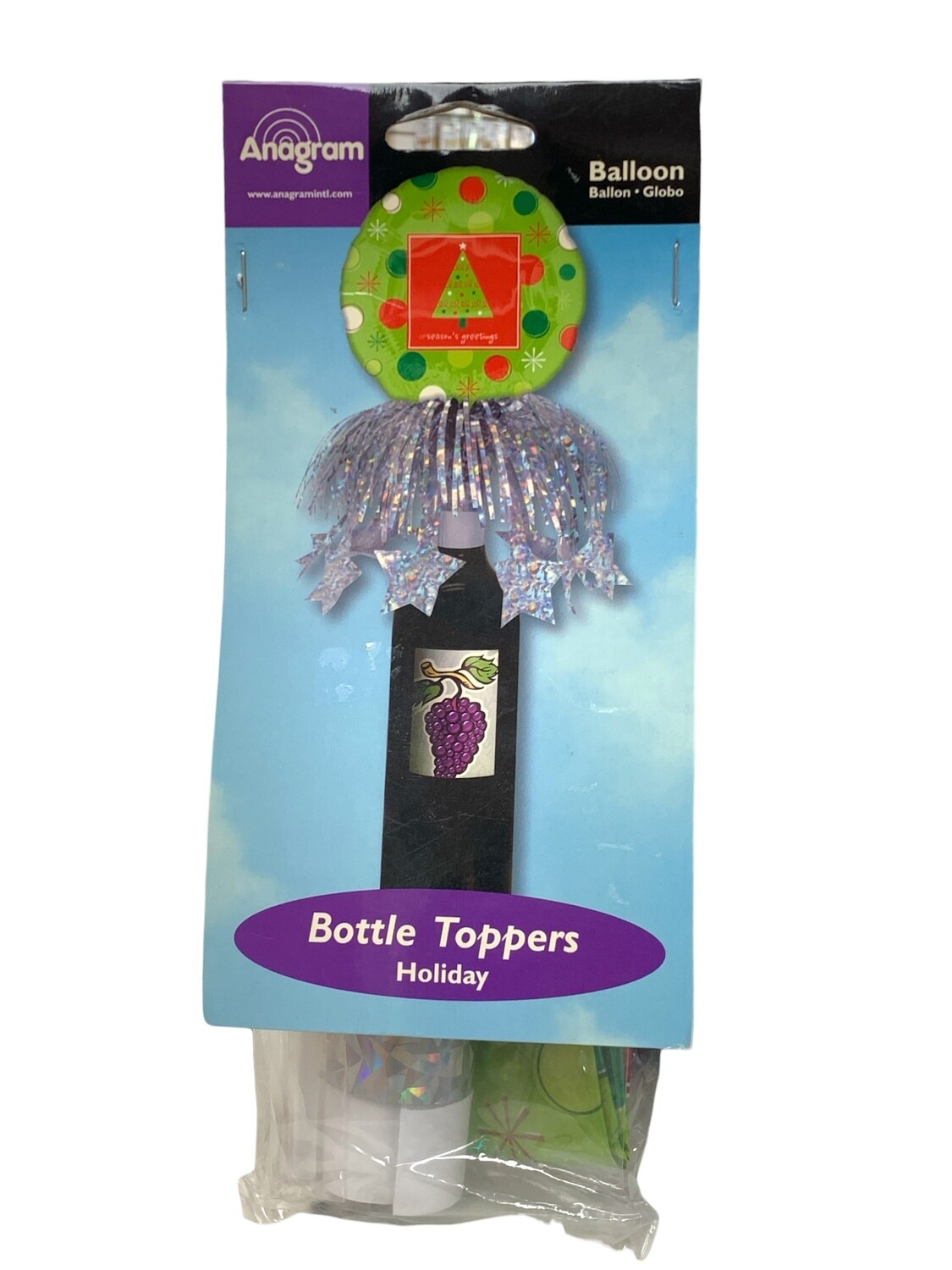 Holiday Bottle Topper with Balloon+