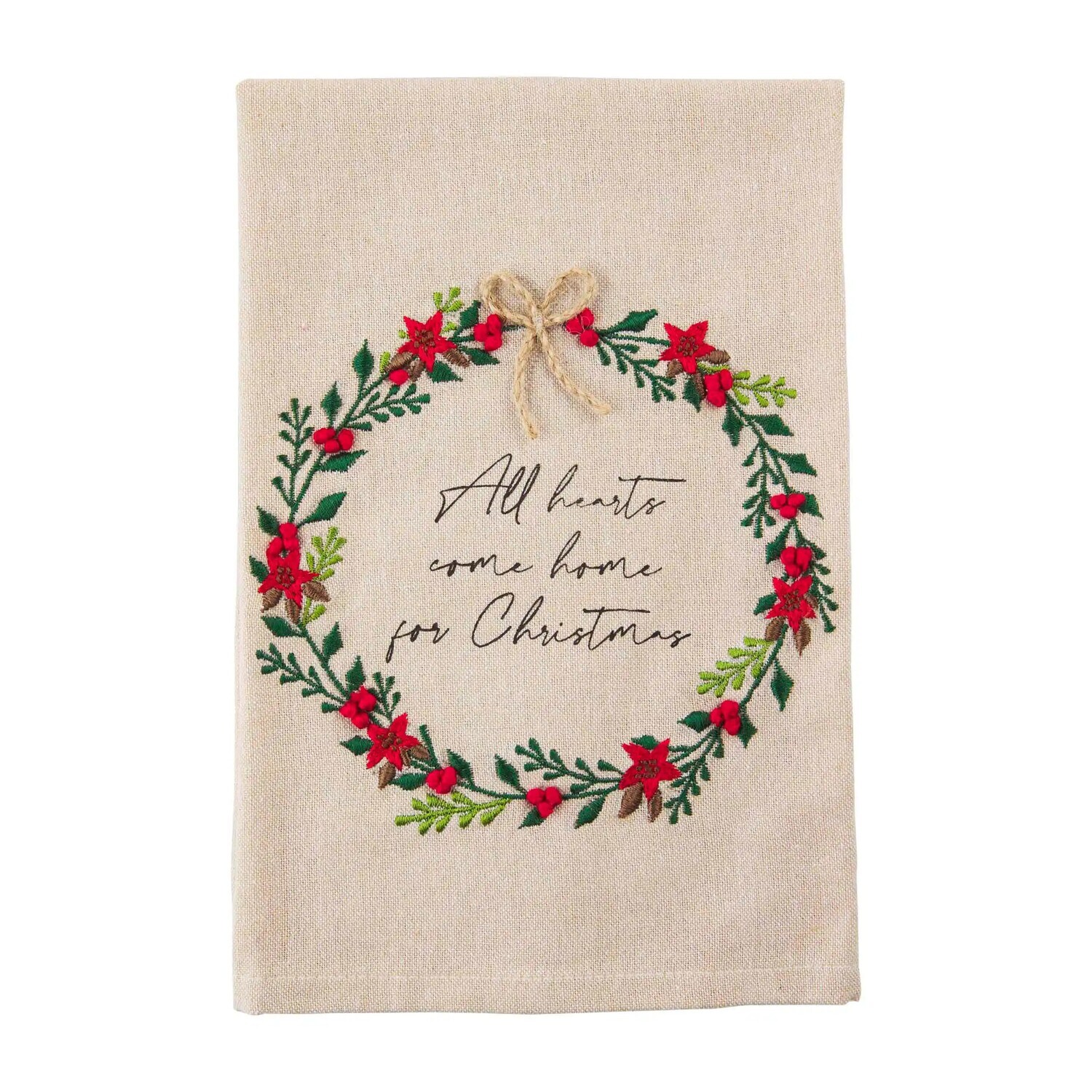 Wreath French Knot Tea Towel+