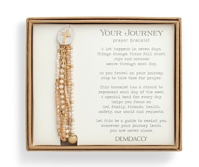 Beaded Love Bracelet- Champagne+