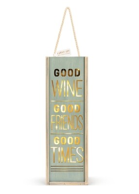 Good Wine and Good Friends Wine Lantern+