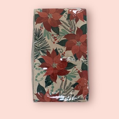 Red &amp; Gold Poinsettia Guest Towel 16ct+