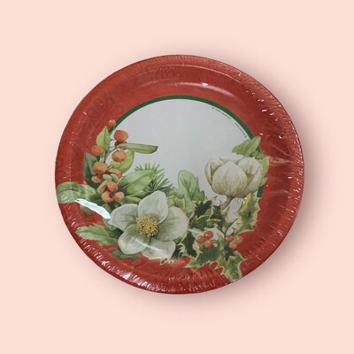 Hallmark Poinsettia Prettiness 7&quot; Dessert Plate+