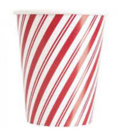 Red Stripes Snowman Candy Cane Cup +