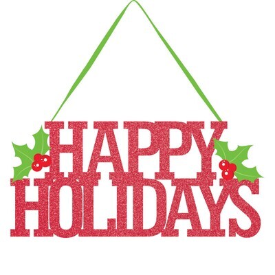 Happy Holidays Glitter Sign AMZ+