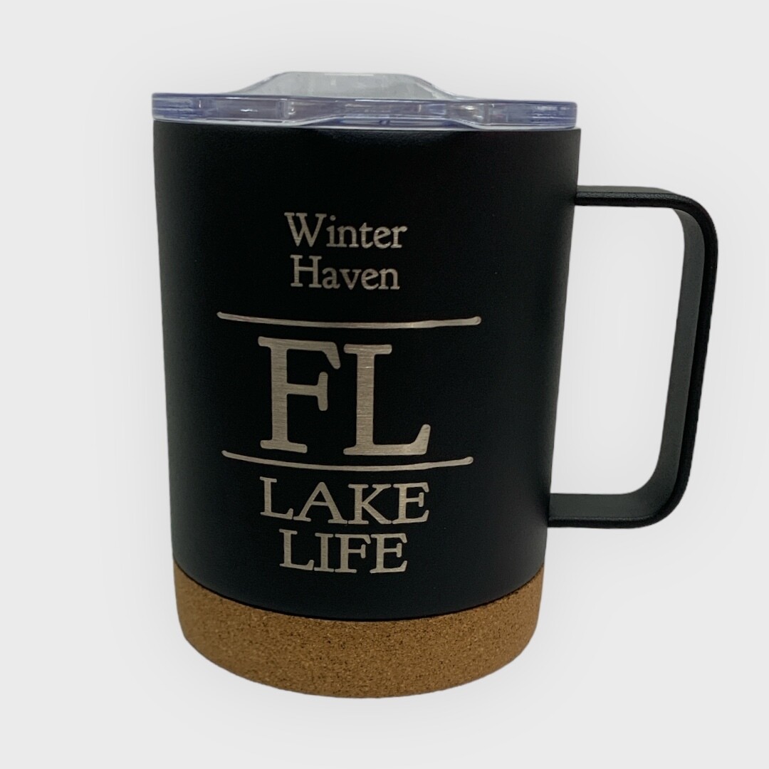 Lake Life Statement Metal Mug With Lid Winter Haven +