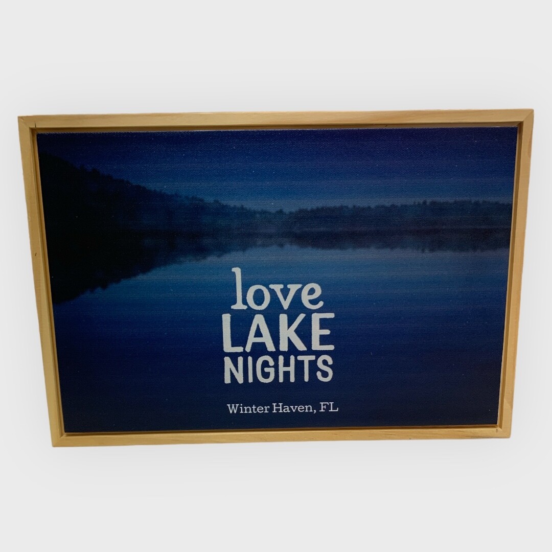 Love Lake Nights Statement Frame Canvas Wall Art+