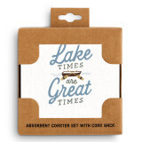 Set of 4 Lake Times Are Great Times Coasters+