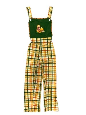 Salty Bambino Puppy Plaid Overalls+