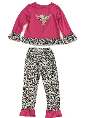 Salty Bambino Pink Cow Leopard Set+