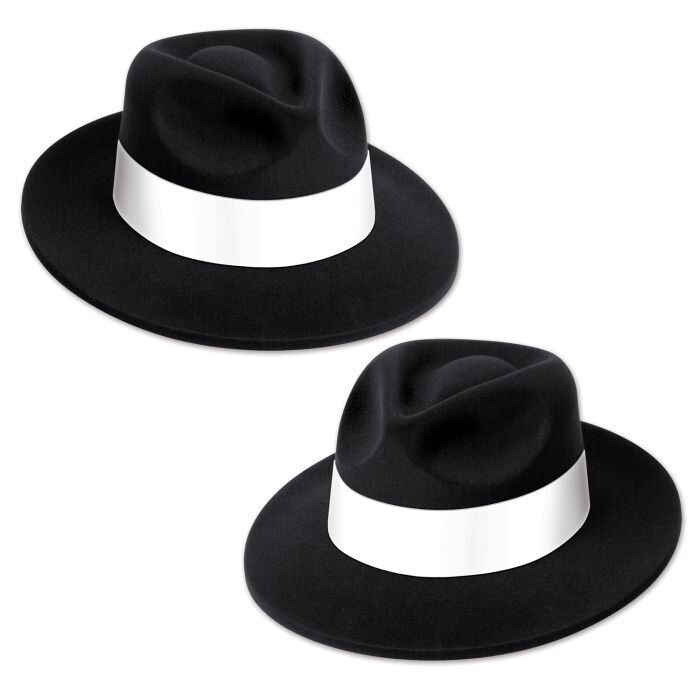 Black Velour Fedora w/ Band+