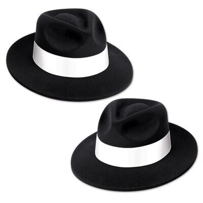 Black Velour Fedora w/ Band+