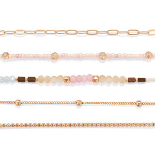 Bracelet Set of 5- Multicolor Gold+