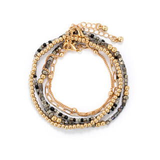 Bracelet Set of 5- Sand Silver+