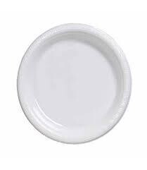 White Plastic 7&quot; Dessert Plates 20ct AMZ+