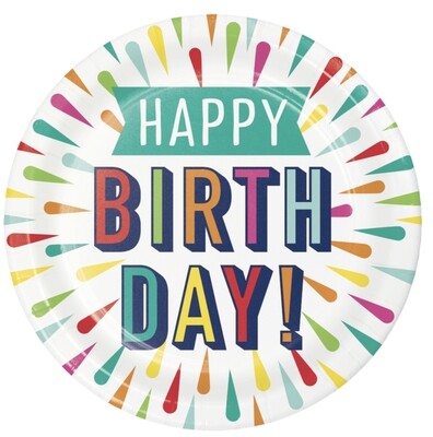 Happy Birthday Burst Paper Plates