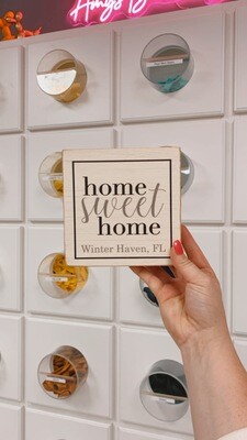 Home Sweet Home Winter Haven Wood Block+