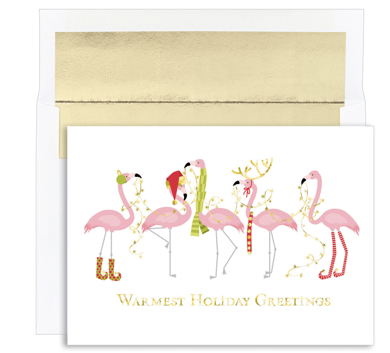 Fashionista Flamingos Holiday Cards+