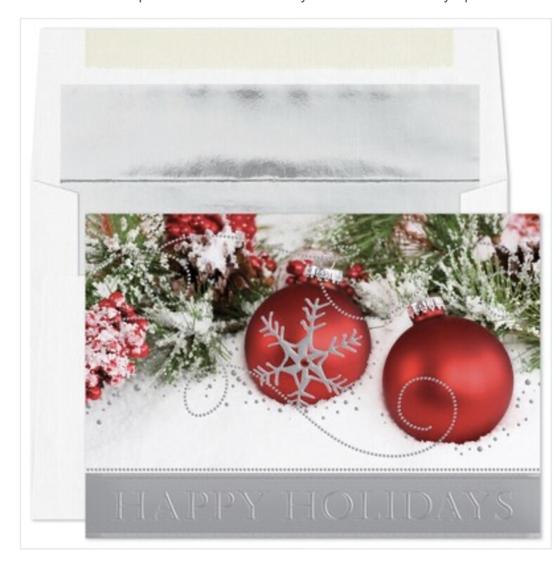 Holiday Sparkle Ornament Boxed Holiday Cards+