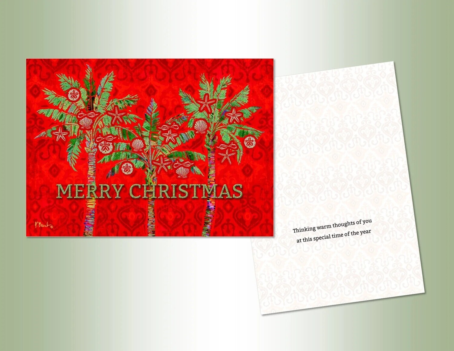 14 Luxury Red Palms Christmas Cards+