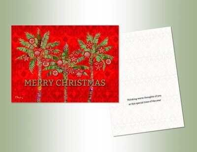 14 Luxury Red Palms Christmas Cards+