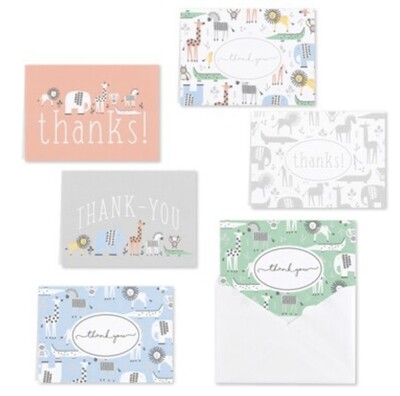 Baby animals Thank You Note Card 36 cards+