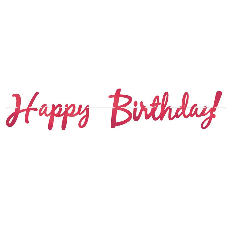 Foil Red Happy Birthday ! Streamer+