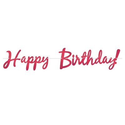 Foil Red Happy Birthday ! Streamer+