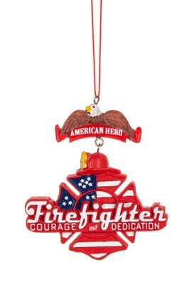 Firefighter Hat Ornament - American Hero+