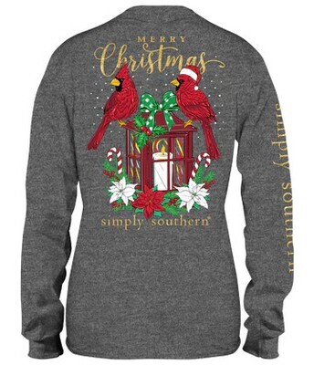 Merry Christmas Cardinals Long Sleeve Simply Southern Shirt+