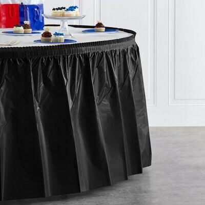 Black Velvet 14&#39; Plastic Table Skirt+