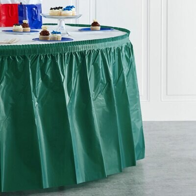 Hunter Green 14' Plastic Table Skirts+