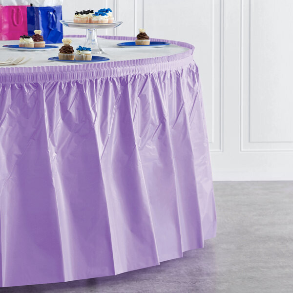Luscious Lavender 14ft Plastic Table Skirt+