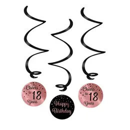Swirl decorations rose/black-18 +